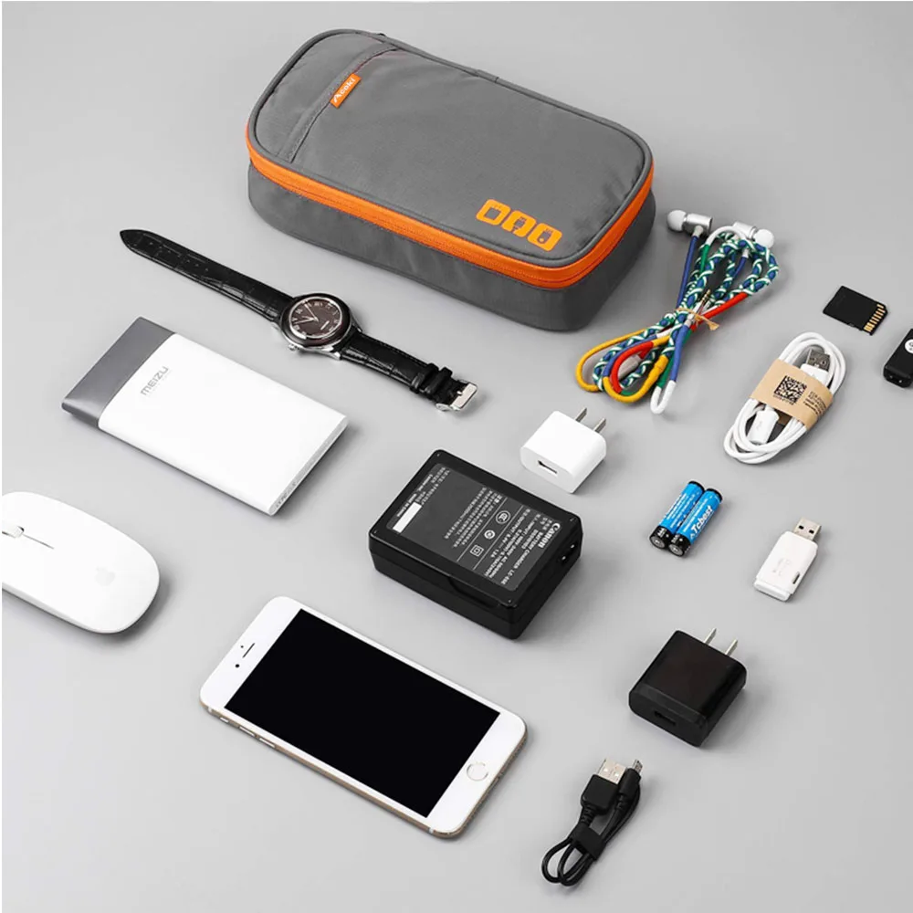 Data cable storage bag, electronic accessory storage bag, office supplies organization bag