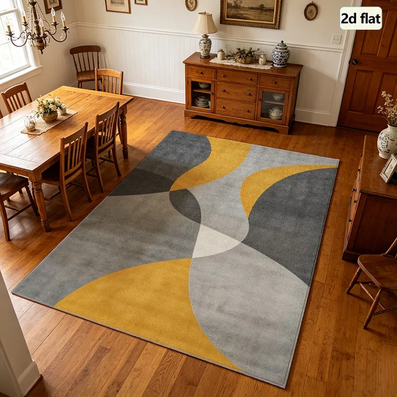 1 piece of plush modern abstract geometric rug, soft and comfortable, suitable for all seasons, lightweight and easy to care, home decor, living room, bedroom, dining area, autumn and winter decor