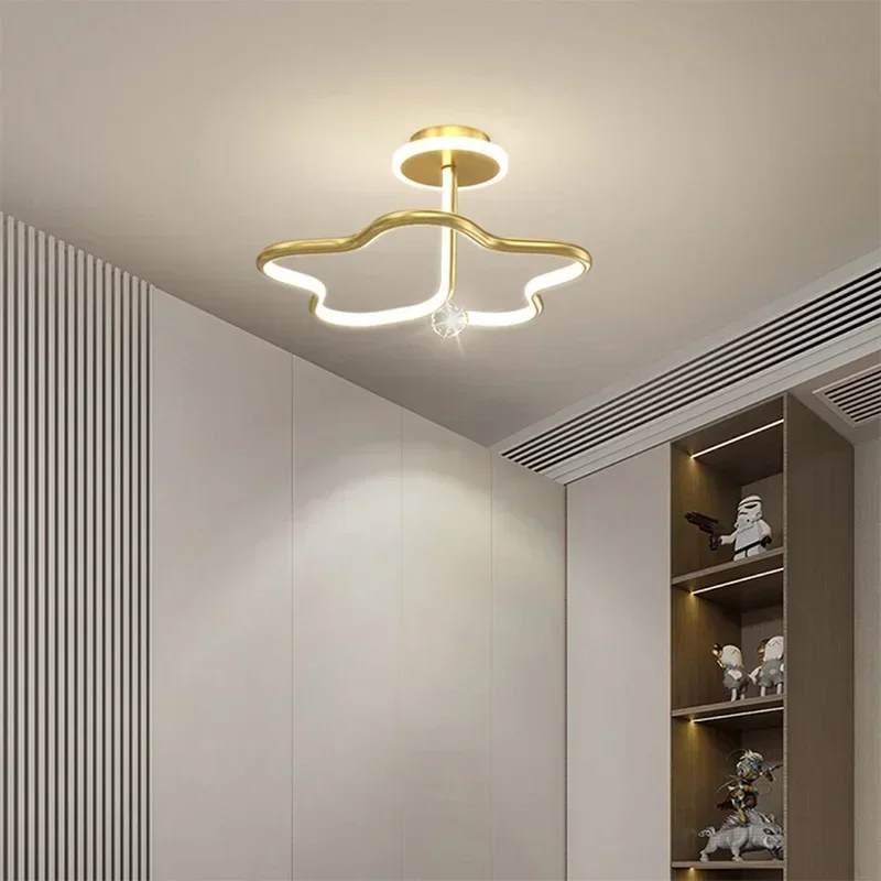 

Modern LED Ceiling Light Chandelier For Aisle Bedroom Living Dining Room Black White Gold Crystal Indoor Decor Lighting Fixtures