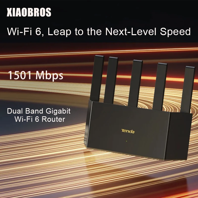 Tenda 5G WiFi6L Pro AX1500 Wireless Router Wi-Fi 6 Dual-band Gigabit Router Designed for Home Users 1500mbps