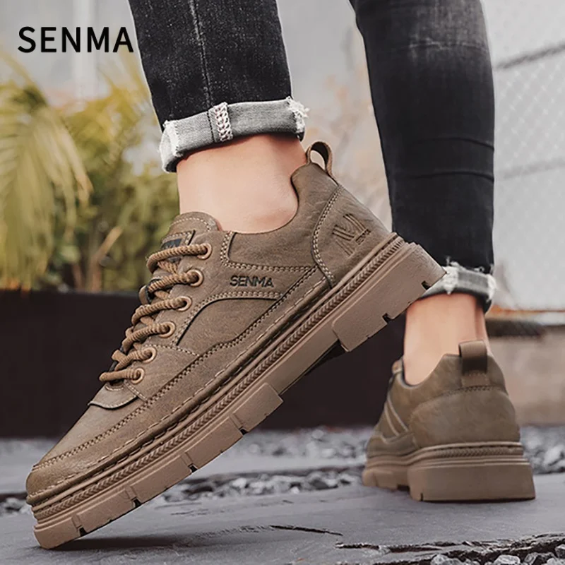 SENMA الرجال أحذية من الجلد عادية أحذية عمل رجالية 2025 جديد الأعمال حذاء كاجوال مقاومة للاهتراء أحذية رياضية مريحة عدم الانزلاق #4