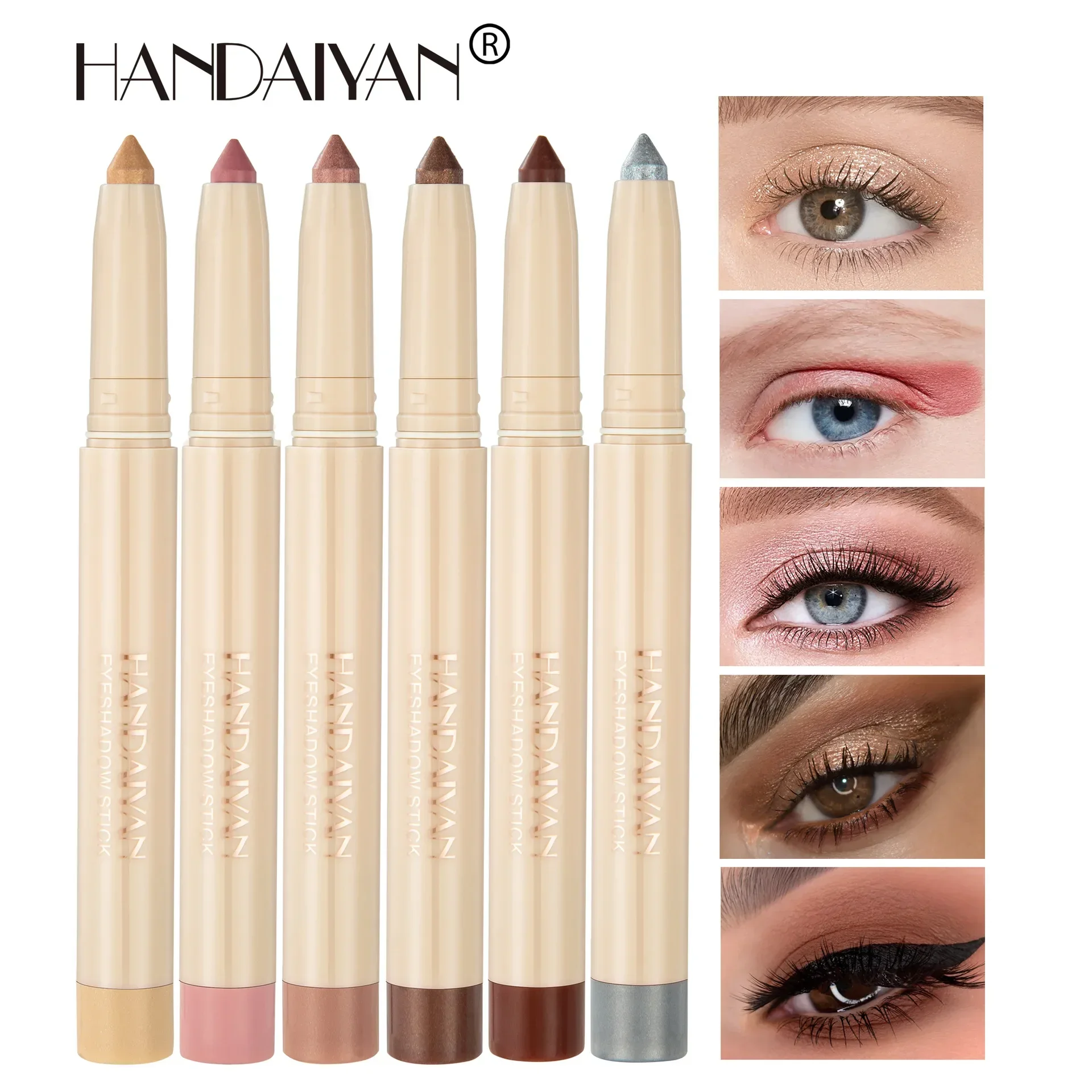 

Monochrome Matte Eye Shadow Stick Waterproof Long-Lasting Metallic Pearlescent Eyeshadow Lying Silkworm Eyeliner Pen Eyes Makeup