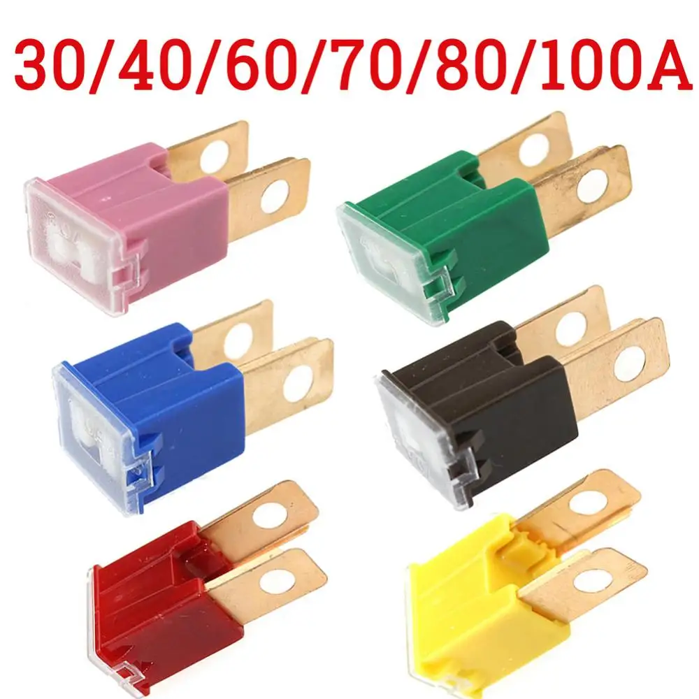 100A 80A 70A 60A 50A 40A 30A PAL Male Slow Blow Car Auto Fuse for Honda Mazada Supplies Car Interior Accessories