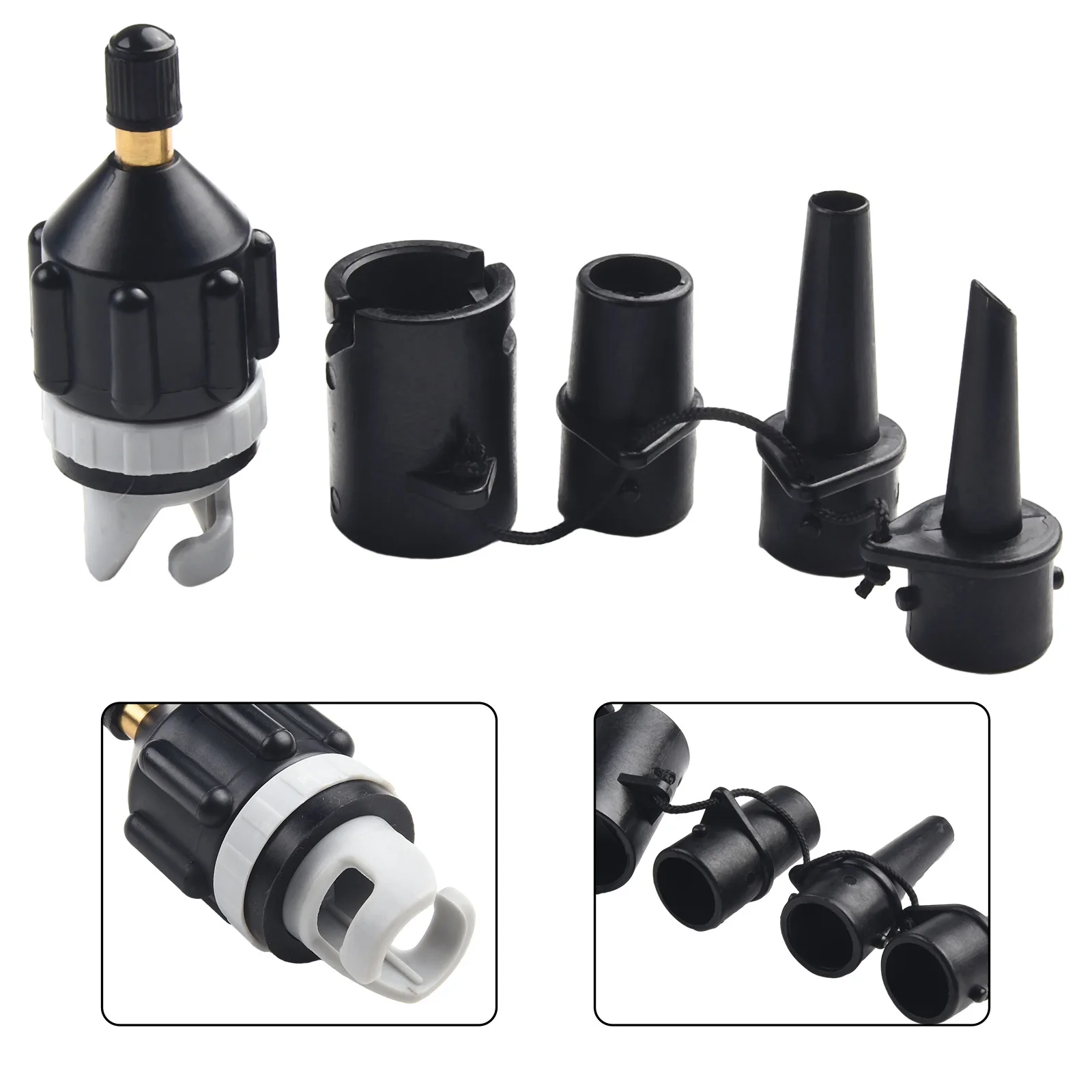 Air Valve Adaptor,Inflatable Pump Adapter,Kayak Air Valve Connector Compressor Converter 4 Nozzle Boat Accessories