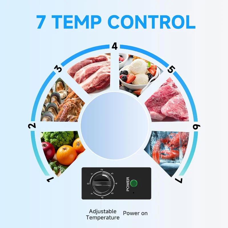 BANGSON 3.5 قدم مكعب، فريزر عميق مدمج مع سلة قابلة للإزالة، ترموستات قابل للتعديل، موفر للطاقة، صغير هادئ