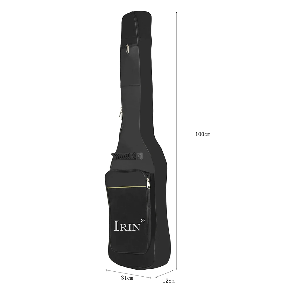 IRIN Electric Guitar Plus Cotton Black Bag Portable Waterproof Oxford Cloth Backpack Plus Cotton Thickened Shockproof Guitar Bag