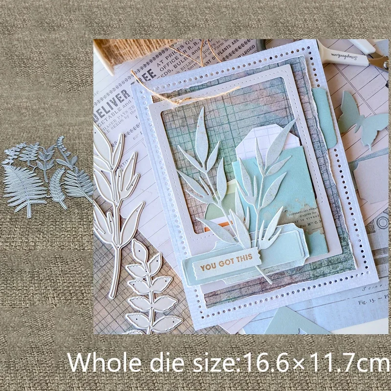 

Металлическая вырубная форма XLDesign Craft для тиснения и вырезания: листья, ветви, для скрапбукинга, альбомов, бумажных открыток