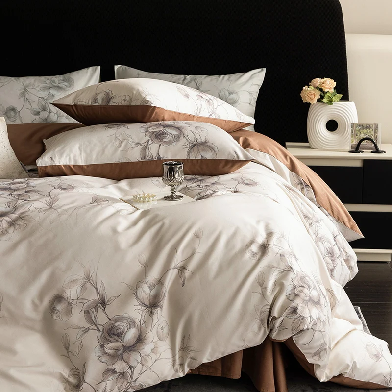 2025 New High - End All - Cotton Bedding Sets, Long - Staple Egyptian Cotton, Digital Printed, for 1.5m Bed