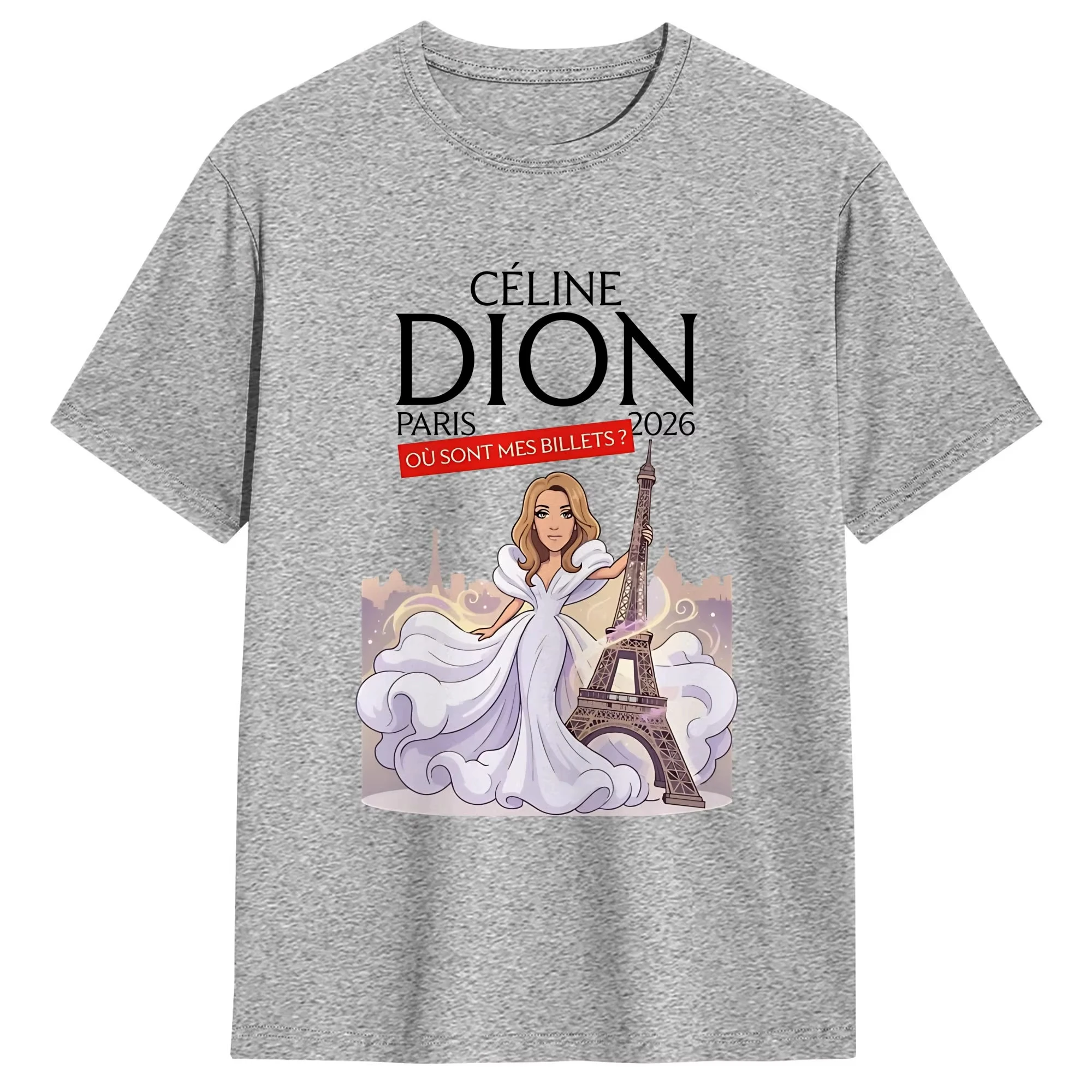 C-Celineds Dion Paris 2026 T-Shirt Beach  Hip Hop T-Shirts Adult 100_ Cotton Oversize Tees Short-Sleeve Streetwear Tshirt
