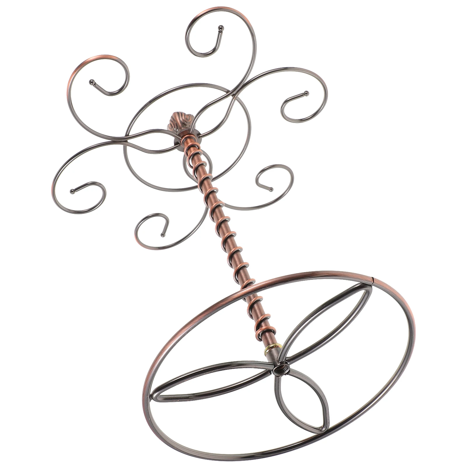 

Wine Glass Hanging Rack Iron Base Holds 6 Glasses Space Saving Tabletop Organizer Creative Wine Cup Organizer