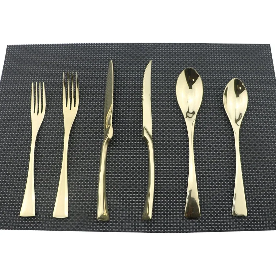 

Flatware Set 18/10 Stainless Steel - Silverware Set of Steak Knife Dinner Fork Knife Spoon Salad Fork Dessert Spoon,24 Pcs