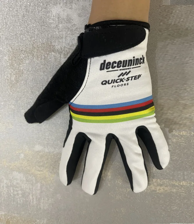 

Winter Fleece Thermal 2021 Deceuninck Quick Step TEAM One Pair Full Finger Cycling Jersey Gloves MTB Road Mountain Gel Gloves