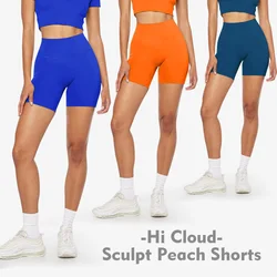 SHINBENE-Short Hi Cloud Sculpt de 6 Pouces, Vêtement de Fitness, de Yoga, de bug astique, d'Entraînement, Taille Haute, Couleur Pêche Cachée