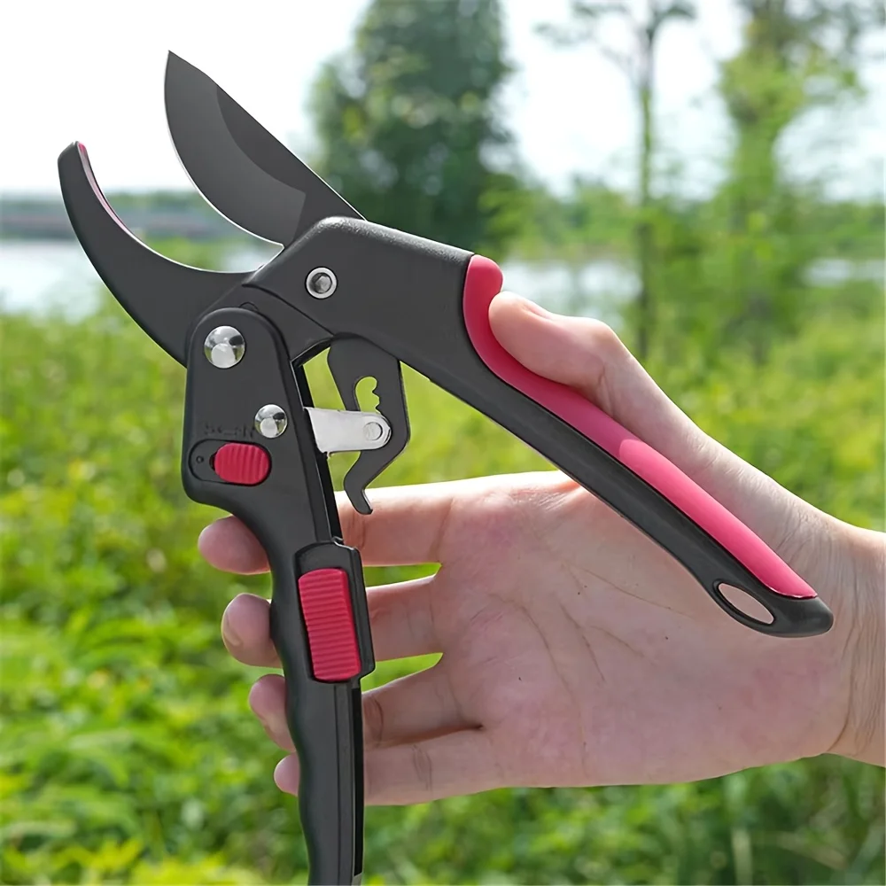 Professionelle Gartenschere mit Sicherheitsverriegelung, rutschfester Astschneider, ideales Geschenk für Gartenliebhaber und Eltern. – Detail 1