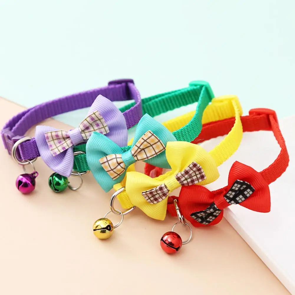 Cotton Cat Collar Puppy Bow Tie Kitten Safety Buckle Collar Adjustable Quick Release Pet Supplies Dog Collar Cat Accessories