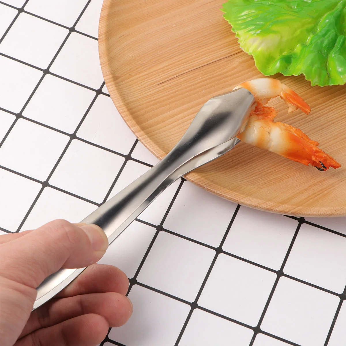 

2Pcs Stainless Steel Serving Tongs for Ice Cube Sugar Jelly Cookie Kitchen Gadget Home Cafe Bar Party Buffet Bbq Table Silver