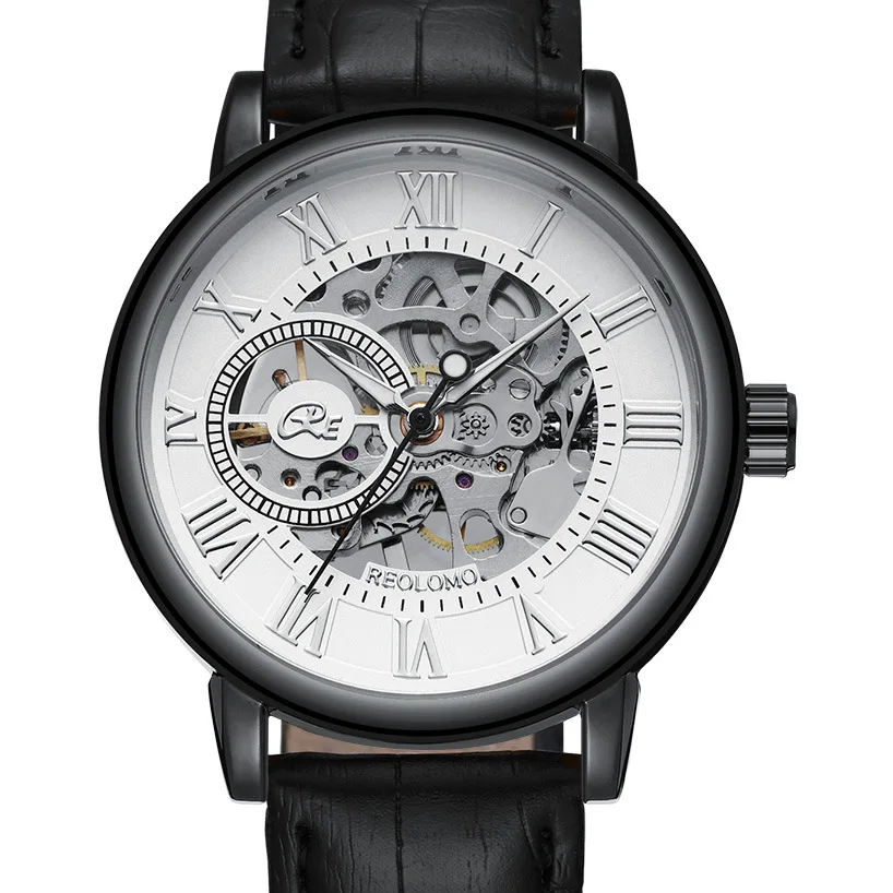UTHAI M2 Fashionable Men Watch, Hollowed Out Transparent Automatic Mechanical Watch, Business Clock Gift Watches for Man