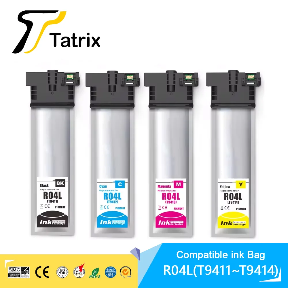 T9411 T9412 T9413 T9414 R04L Premium Color Compatible Ink Bag Cartridge for Epson WorkForce Pro WF-C5210/WF-C5290/WF-C5710/C5790