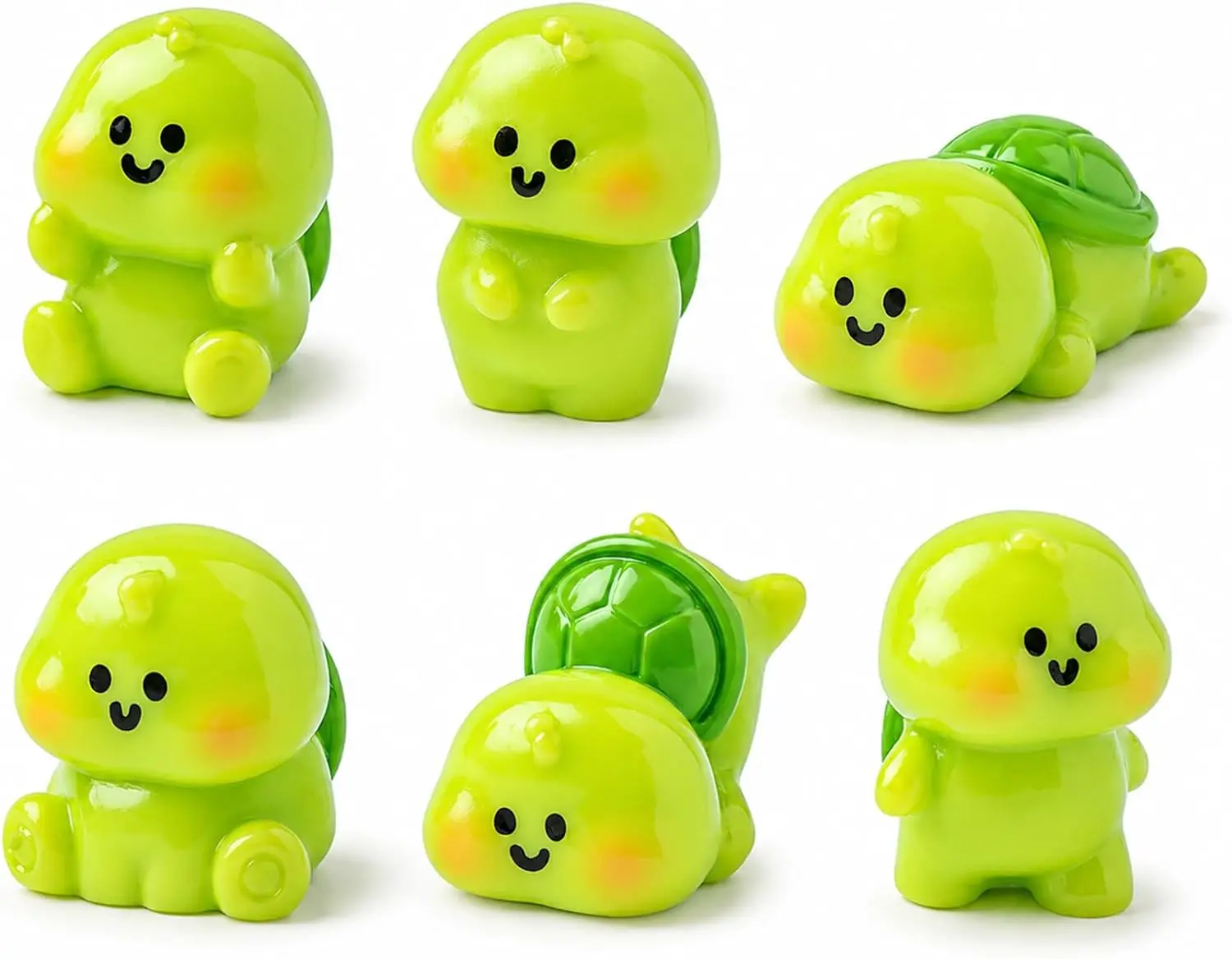 6Pcs Mini Resin Turtles Figurines Small Mini Turtles to Hide Bulk Miniatures Turtle Statue Gift Home Garden Desktop Ornaments