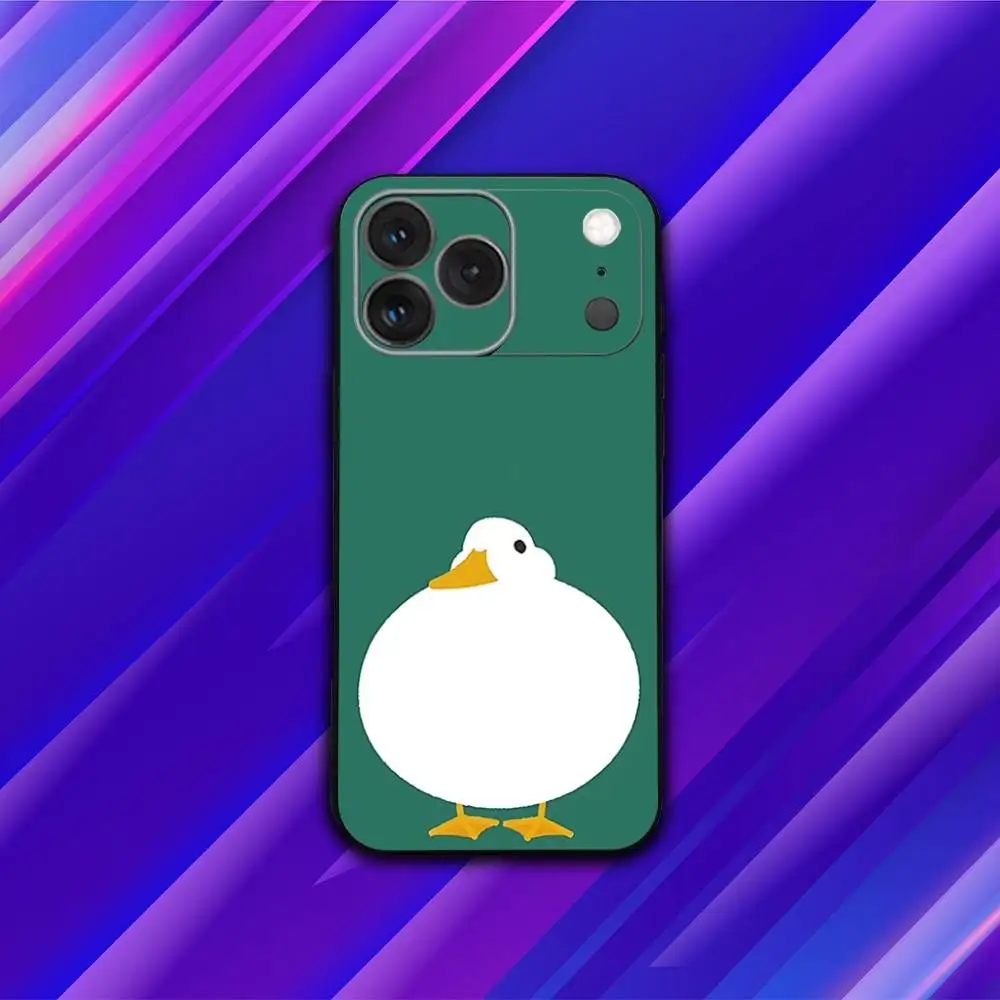 حافظة هاتف D-Duck Cartoon G-Goose لهاتف iPhone 17,16,15,14,13,12,11,Pro,Max,Plus,X,XS,SE4,E,Mini,Soft Black Case