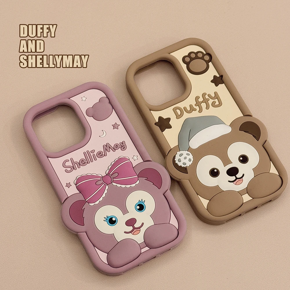 Kawaii Cartoon Duffy Bear ShellieMay Phone Case for iPhone 11 12 13 14 15 Plus 16 Pro Max Soft Silicone Cover