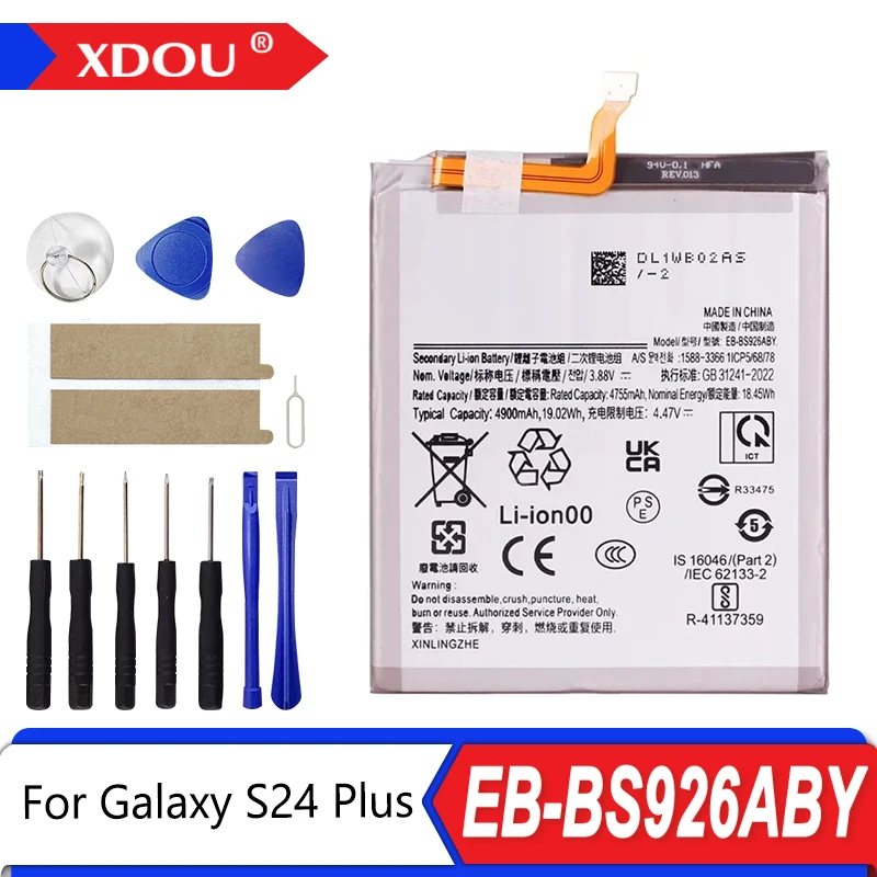

Brand New EB-BS926ABY 4900mAh Battery For Samsung Galaxy S24 Plus 5G S926 Mobile Phone Batteries+Tools