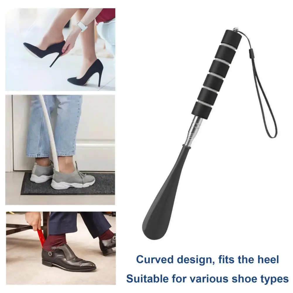 Seniors Shoe Horn Telescopic Stainless Steel Shoe Horn with Anti-slip Handle for Seniors Men Women Kids Shoe for Boots for Ages