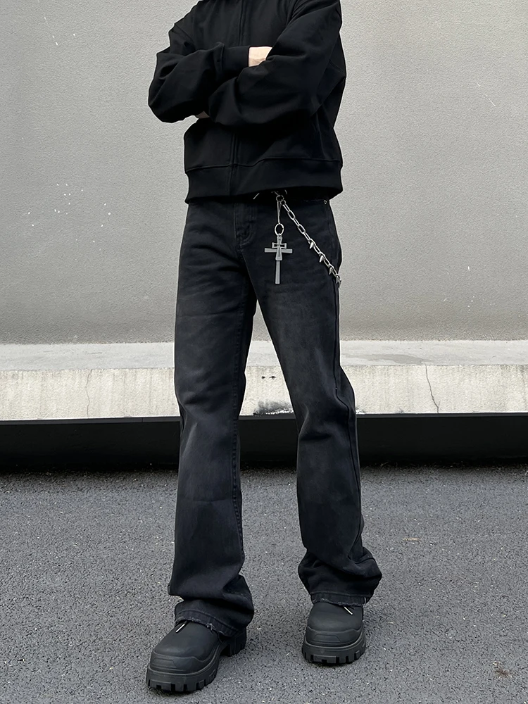 

Мужские джинсы в американском ретро-стиле, свободного кроя, прямые, винтажные, для молодежи, удлиненные брюки