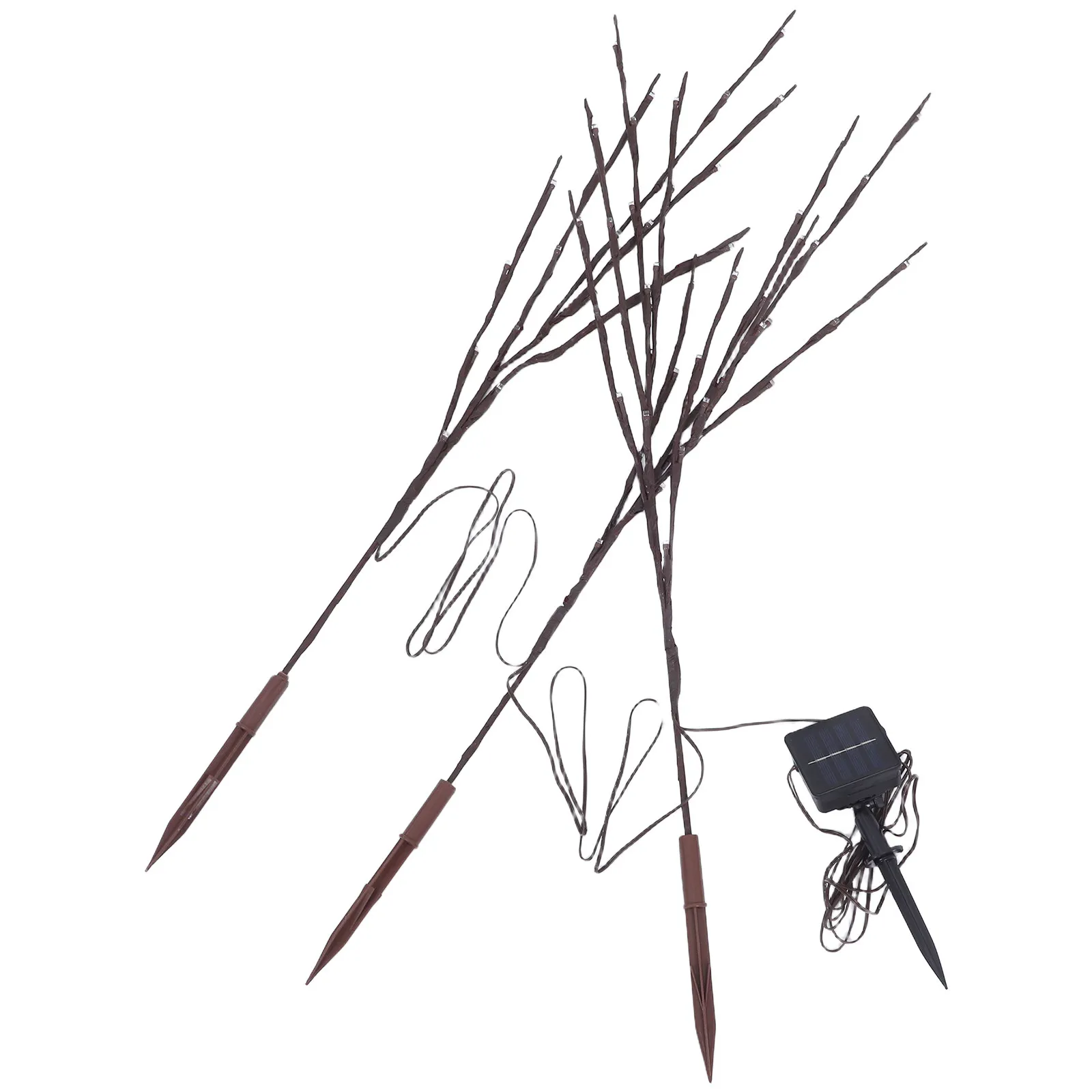 

60 светодиодных светильников на солнечных батареях для декоративного освещения в виде ветвей деревьев, элегантное белое светодиодное освещение для гостиной, спальни, рождественского декора.