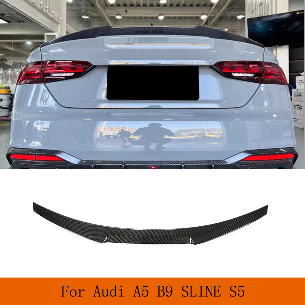 

Carbon Fiber Car Rear Trunk Boot Lip Wing Spoiler For Audi A5 Sline S5 Coupe Sedan 2017-2022 B9 Car Rear Trunk Racing Spoiler