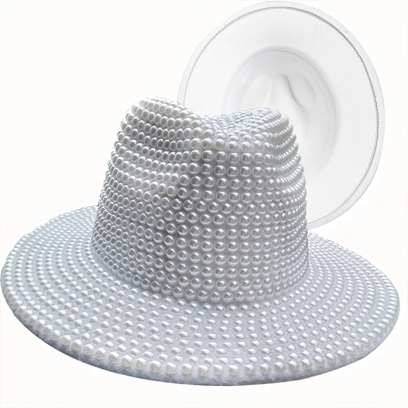 2024 New Fedora Rhinestone Cowboy Hat Panama New Men's Jazz Hat Party Stage Performance Female Show Entertainment Event