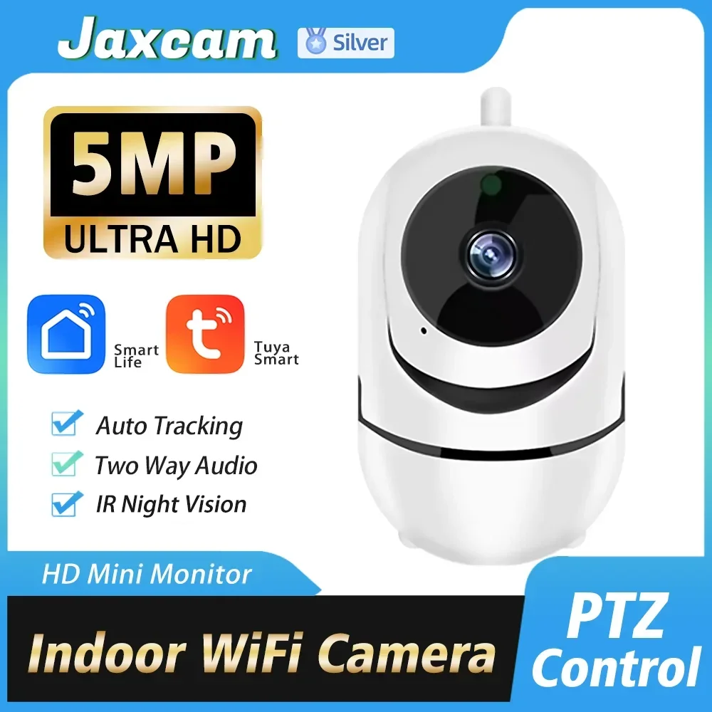 

Tuya Smart 5MP WiFi PTZ Camera Auto Tracking Security Protection Camera Two Way Audio Human Motion Detect Wireless Baby Monitor