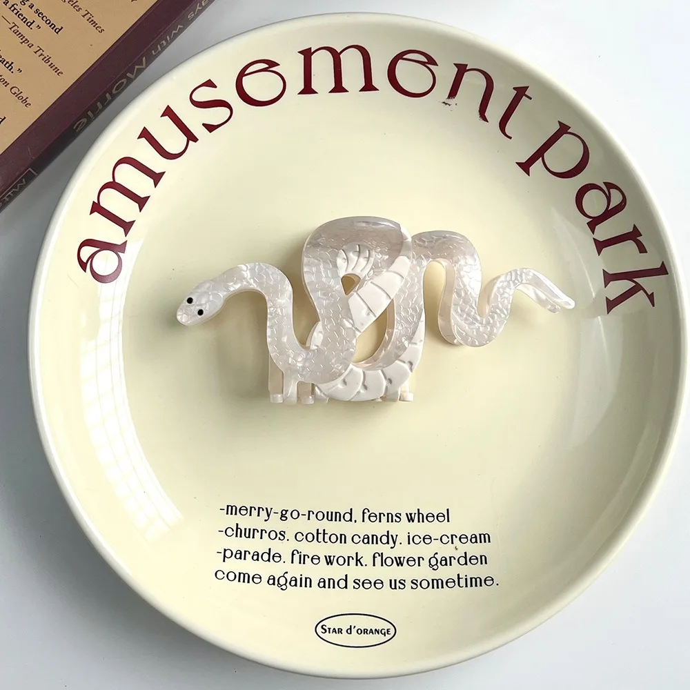 

Блестящая винтажная заколка для волос в виде змеи, элегантная заколка для волос в виде змеи с уксусной кислотой, ювелирные изделия, заколка в виде краба из французского ацетата, аксессуар для укладки волос