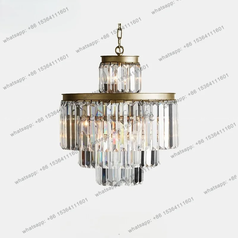 

YJ North American light luxury villa high living room hotel restaurant atmosphere K9 crystal pendant can shine