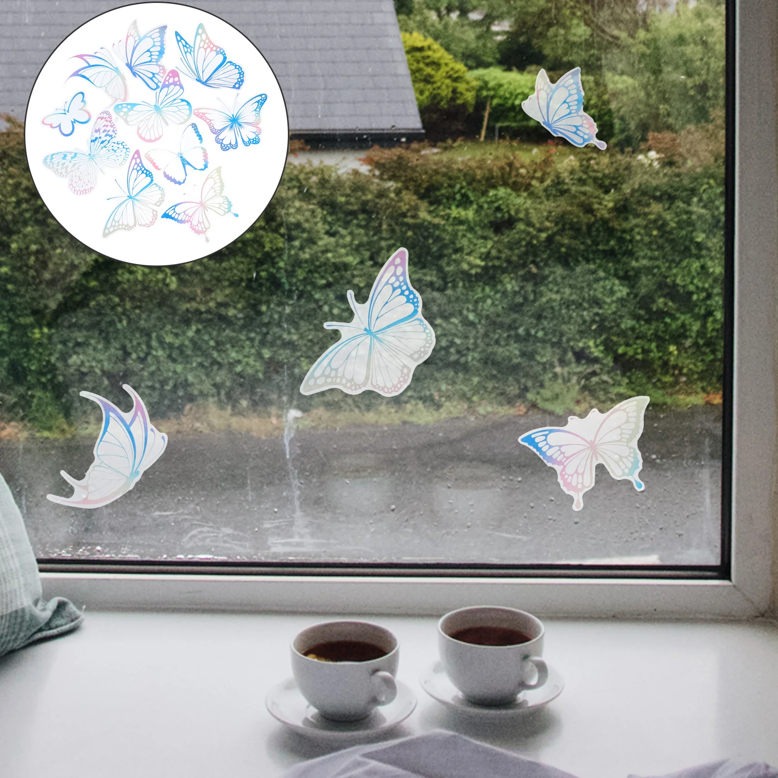

1Set Butterfly Rainbow Window Cling Lovely Decorative Decal for Living Room Bedroom DIY Static Glass Cling Sticker Home Decor