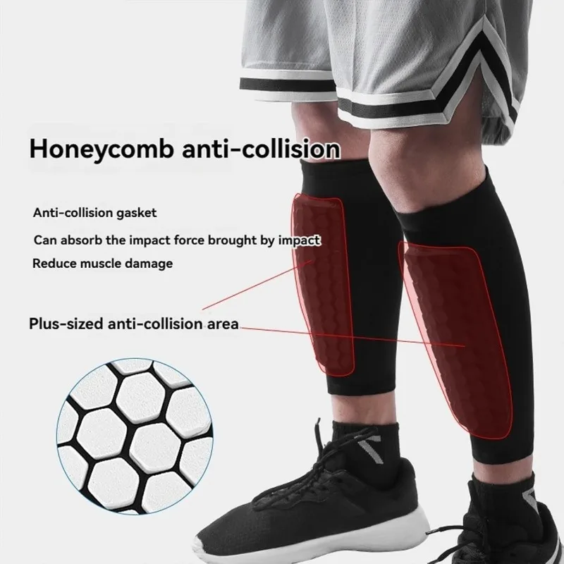 1Pcs S Football Shin Guard Socks Sleeves with Foam,Calf Compression Sleeve Honeycomb Pads,Sports Legging & Soccer Equipment
