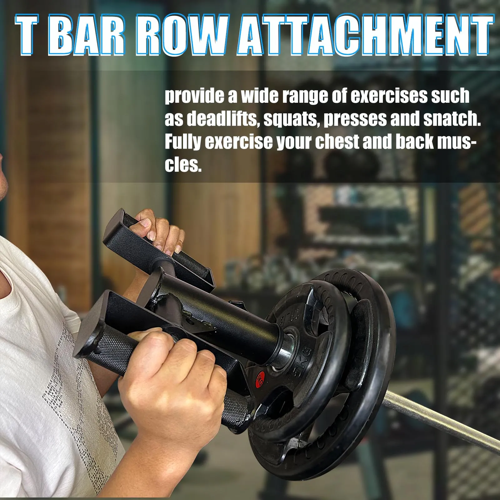 Fitness Shoulder Press  Handle T-bar Equipments For 50mm Barbell Bar Deadlift Squat Workout Hand Strength Core Workout  Grips