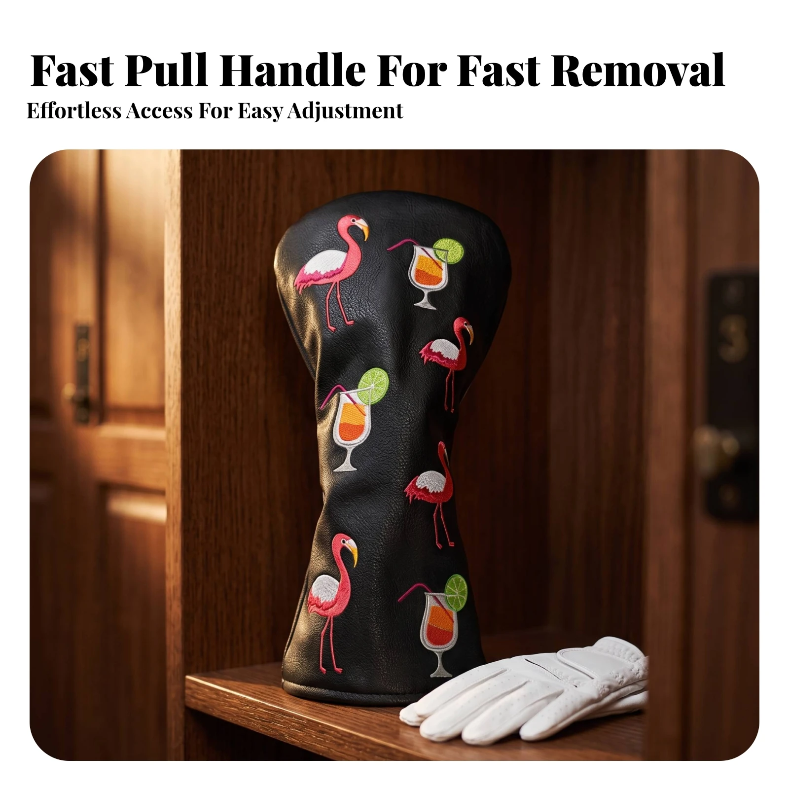 Golf Club Head Cover Embroidered Golf Headcover with Pull Tab Snug Fit Scratch-Proof for Golfers