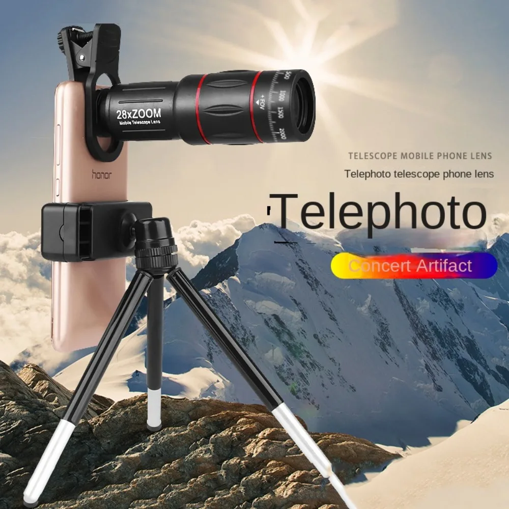 Universal HD Optical Cell Phone Lens Monocular Telephoto Lens Monocular Zoom Cell Phone Lens 18x25 Tripod Mobile Phone Lenses