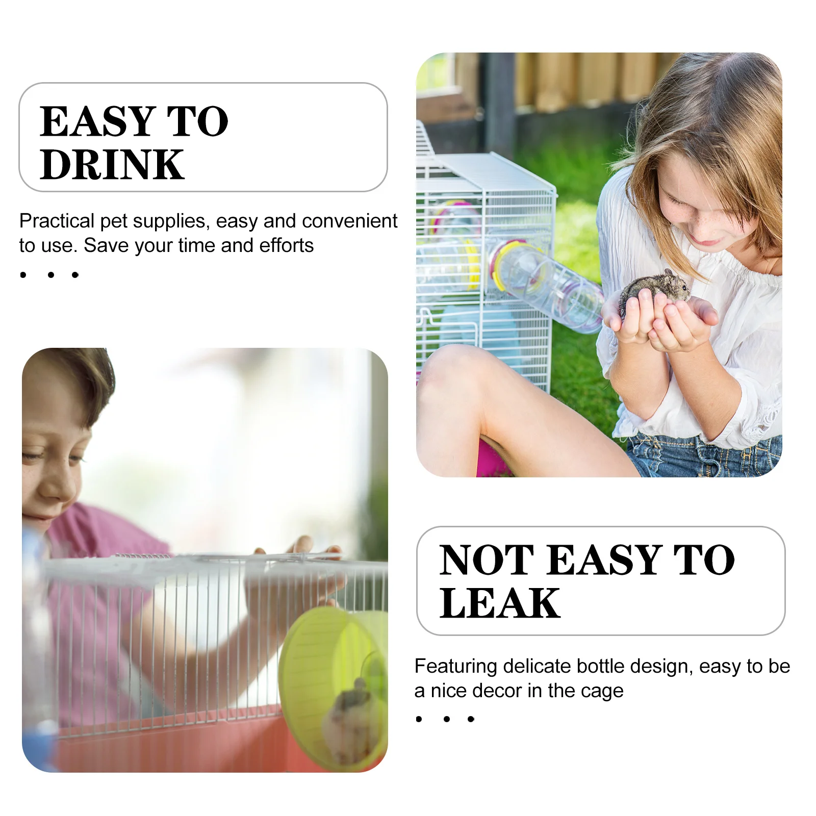 

Small Pet Automatic Water Feeder Vertical Standing Bottle Convenient Non-Leak Cage Hamster Chinchilla Supplies Waterer