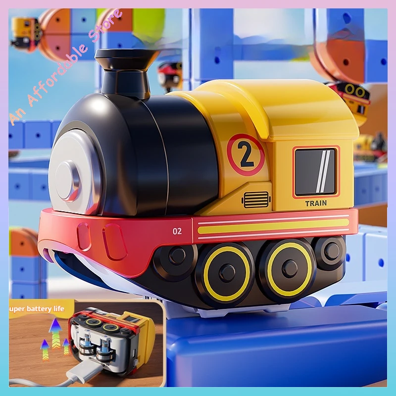 Set di mini treni elettrici con blocchi magnetici per bambini, per ragazzi e ragazze, giocattoli per bambini, regalo di compleanno