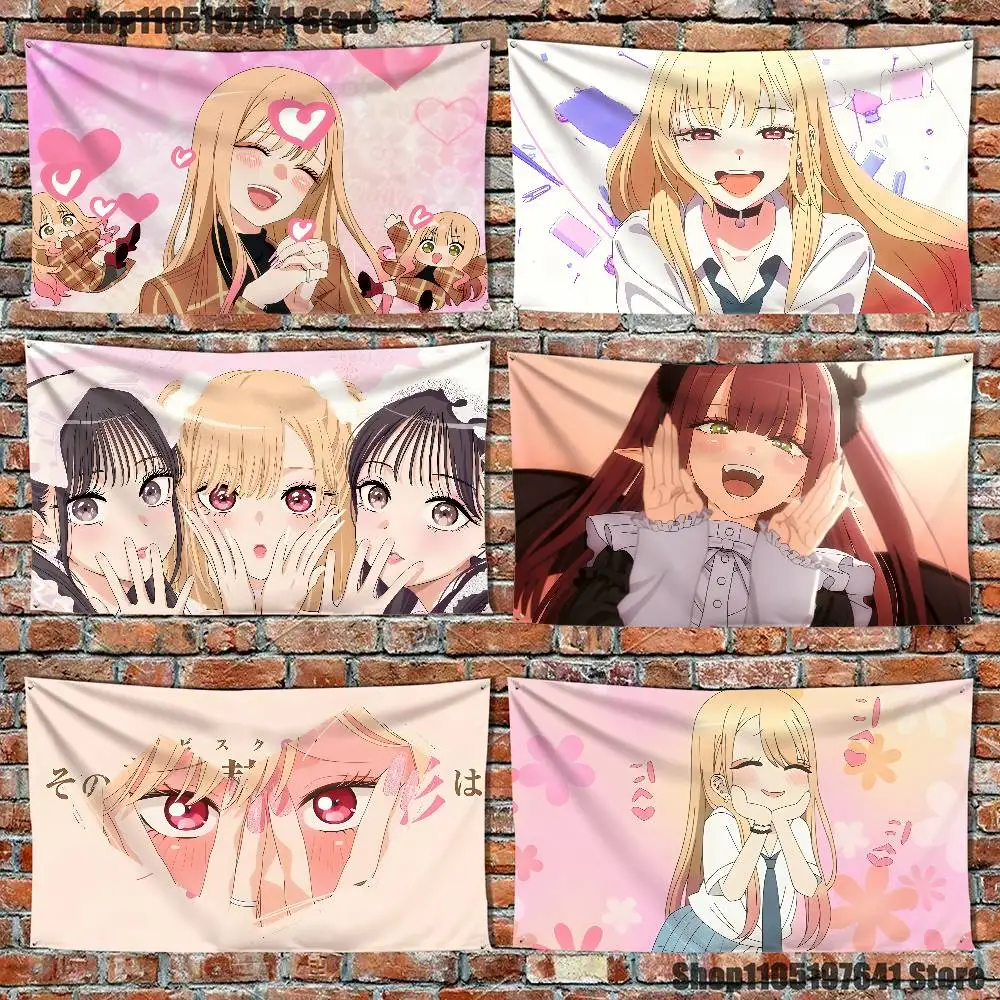 

Anime M-Marin Kitagawa Flag Tapestry Banner For Bedroom Outdoor Living Room Restaurant Bar Wall Decor Party