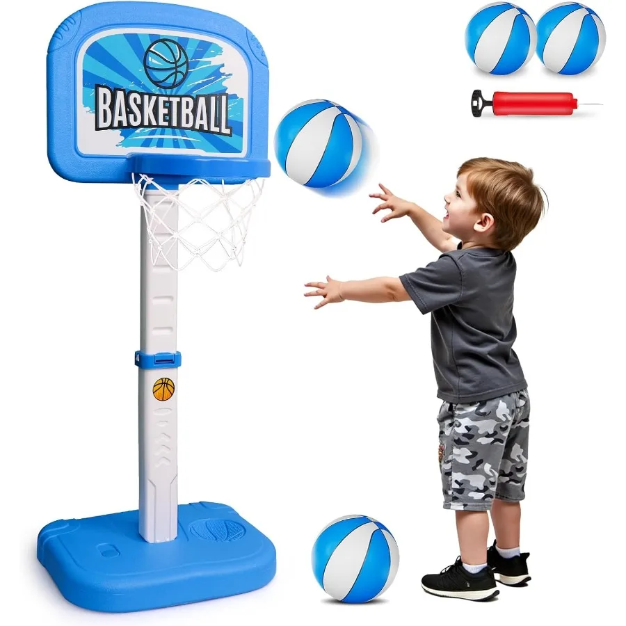 

Adjustable Height Mini Basketball Hoop for 3-5 Indoor Outdoor Play Toddler Sports Toy Gift 3 4 5 Year Old Boy Girl Baby Christm
