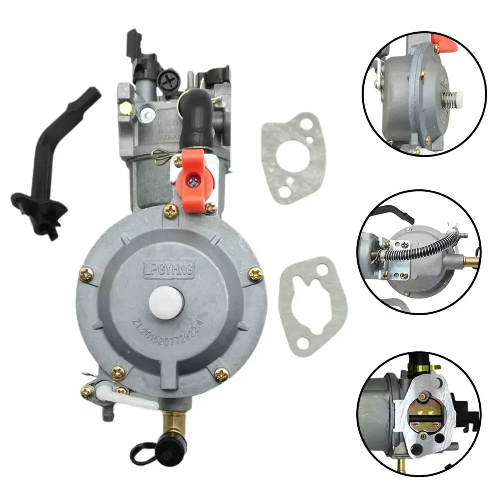 Imagem -02 - Kit de Carburador de Combustível Duplo para Gerador a Gasolina Lpg168 170 1kw a 3.5kw 168f 170f 6.5hp 23kw Lpg-ng Kits de Conversão Peças do Gerador