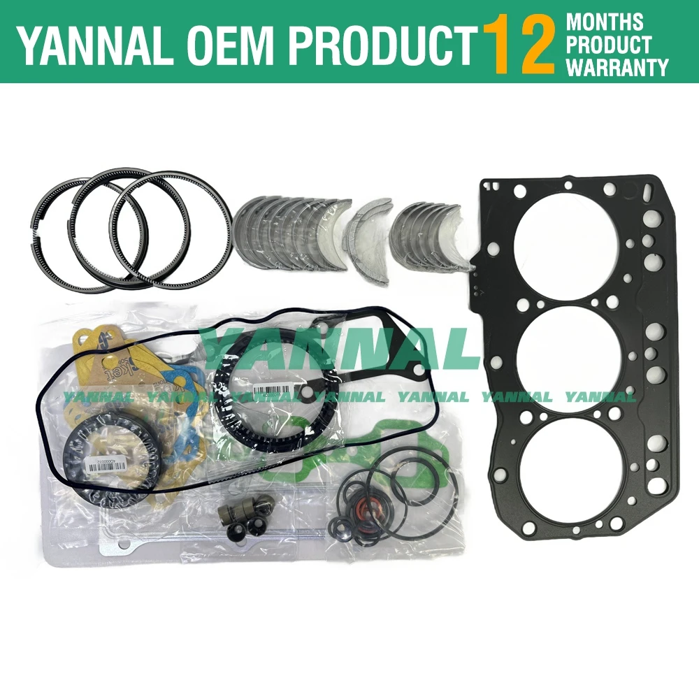 3TNV82A Overhaul Re-ring Kit For Yanmar Engine John Deere 790 2520 2027 Tractor