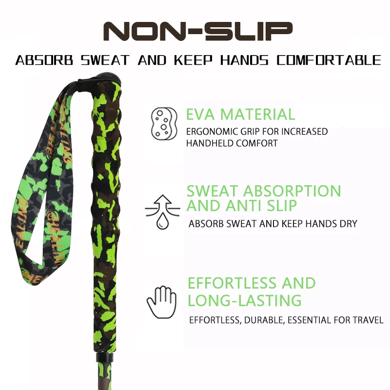 Factory Price T800 Carbon Fiber Trekking Poles - Plastic Head Shock Absorption & Telescopic Design