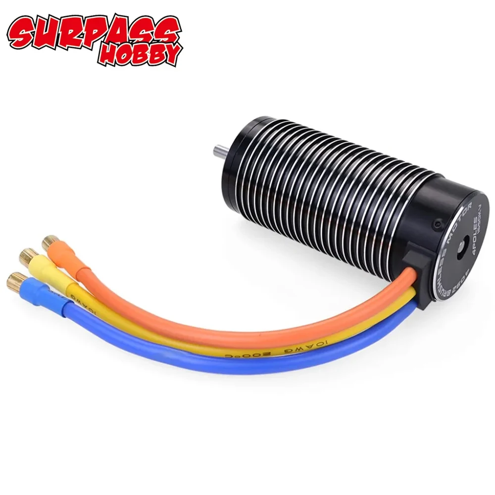 Surpass Hobby Rocket 4082 4092 4-pole Waterproof Sensorless Brushless Motor 5mm Shaft For 1:8 1/8 RC Cars RTR Monster Truck