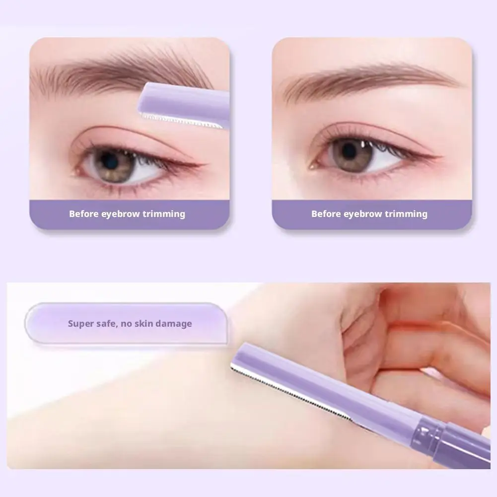 両端眉毛トリマー安全な眉毛シェイパーシェーバー保護カバー付き快適な毎回の使用女性のメイクアップツール