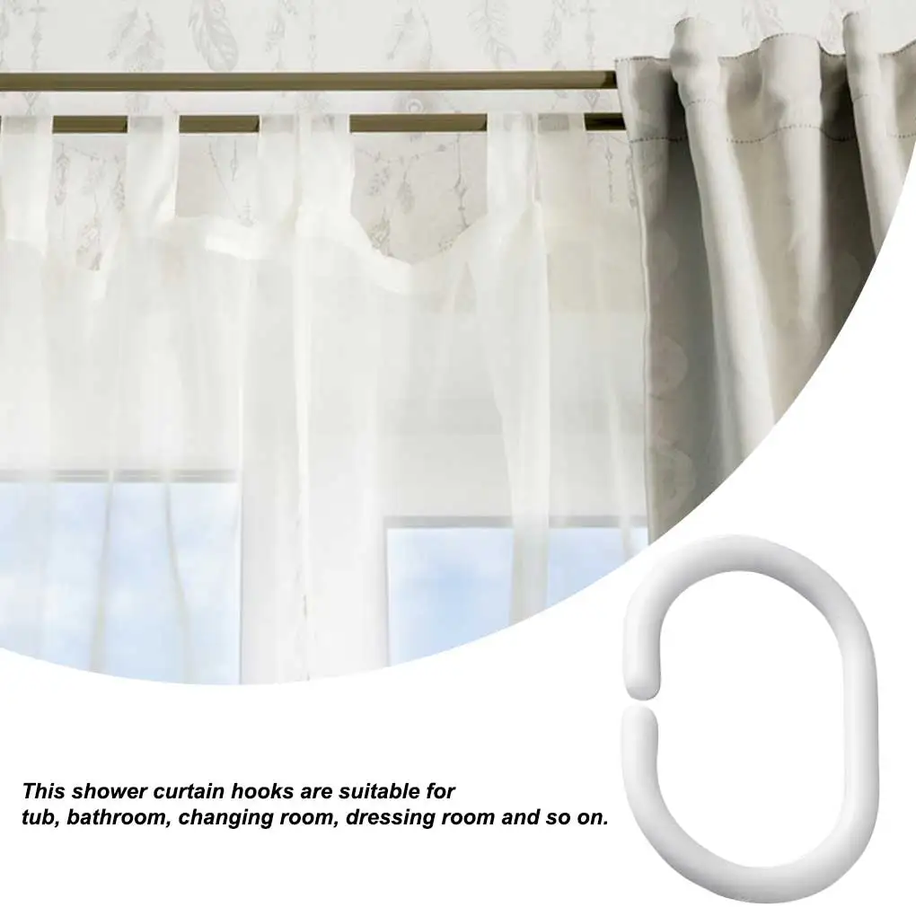 24 Pieces Shower Curtain Hook Drape Hanger Removable Loop Accessories