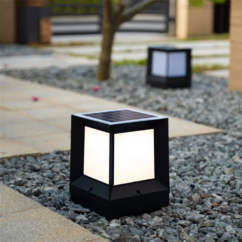LED 태양광 기둥 헤드라이트, 태양열 기둥 램프, 야외 방수 벽 조명, 안뜰 조경 정원용, 10cm